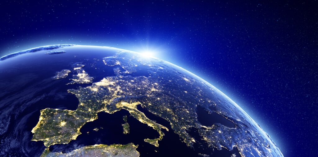 City lights - Europe. Elements of this image furnished by NASA